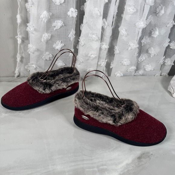 Acorn Chinchilla Bootie Crackleberry Wool Faux Fur Cushioned Memory Insole 8-9 - Picture 6 of 11